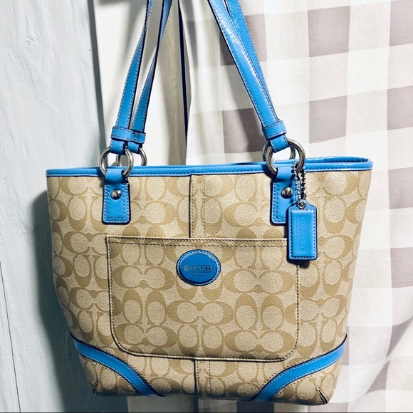 HP Best in bags Classic Coach Tote Authent w/blue - Picture 2 of 8